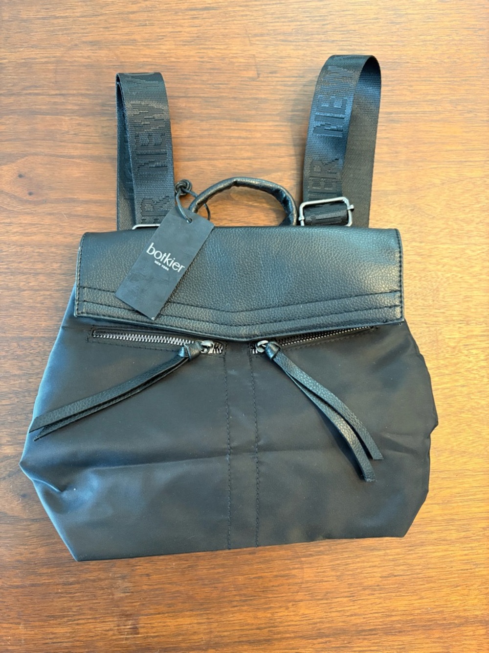 Botkier Black Backpack - Modern Everyday Nylon & Leather (nwt)